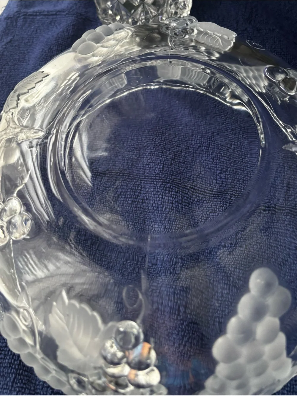Vintage Mikasa Walther Glas Carmen Crystal Grape Serving Bowl W. Germany